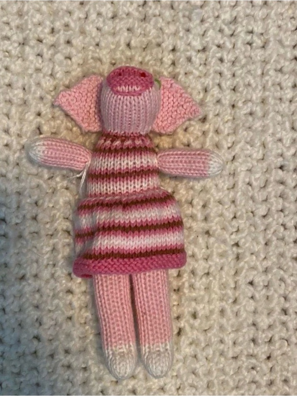 Blabla Kids Baby Toddler Handmade Fair Trade Pig Piggy Baby Rattle Toy NEW